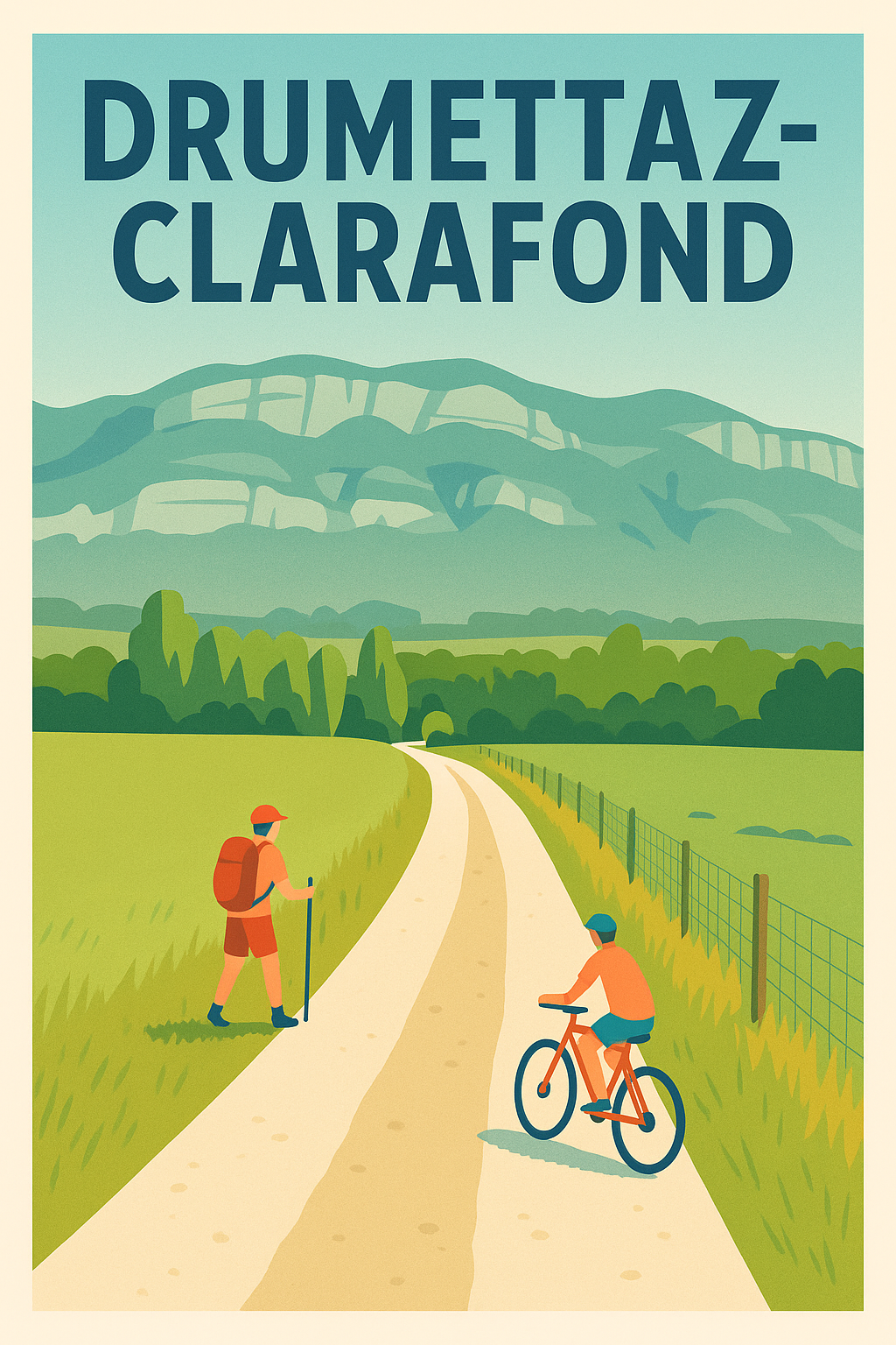 Affiche de Drumettaz-Clarafond - Évasion nature à vélo et à pied