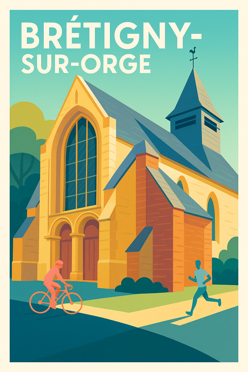 Affiche Brétigny-sur-Orge — Harmonie entre nature et patrimoine · poster d'art de Brétigny-sur-Orge