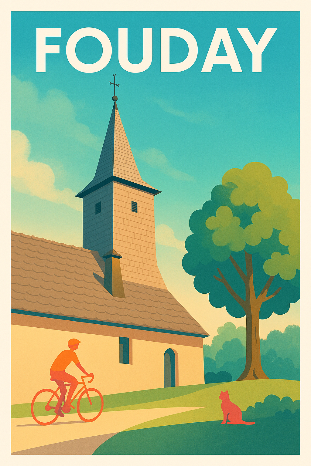 Affiche Fouday — La sérénité au village · poster d'art de Fouday