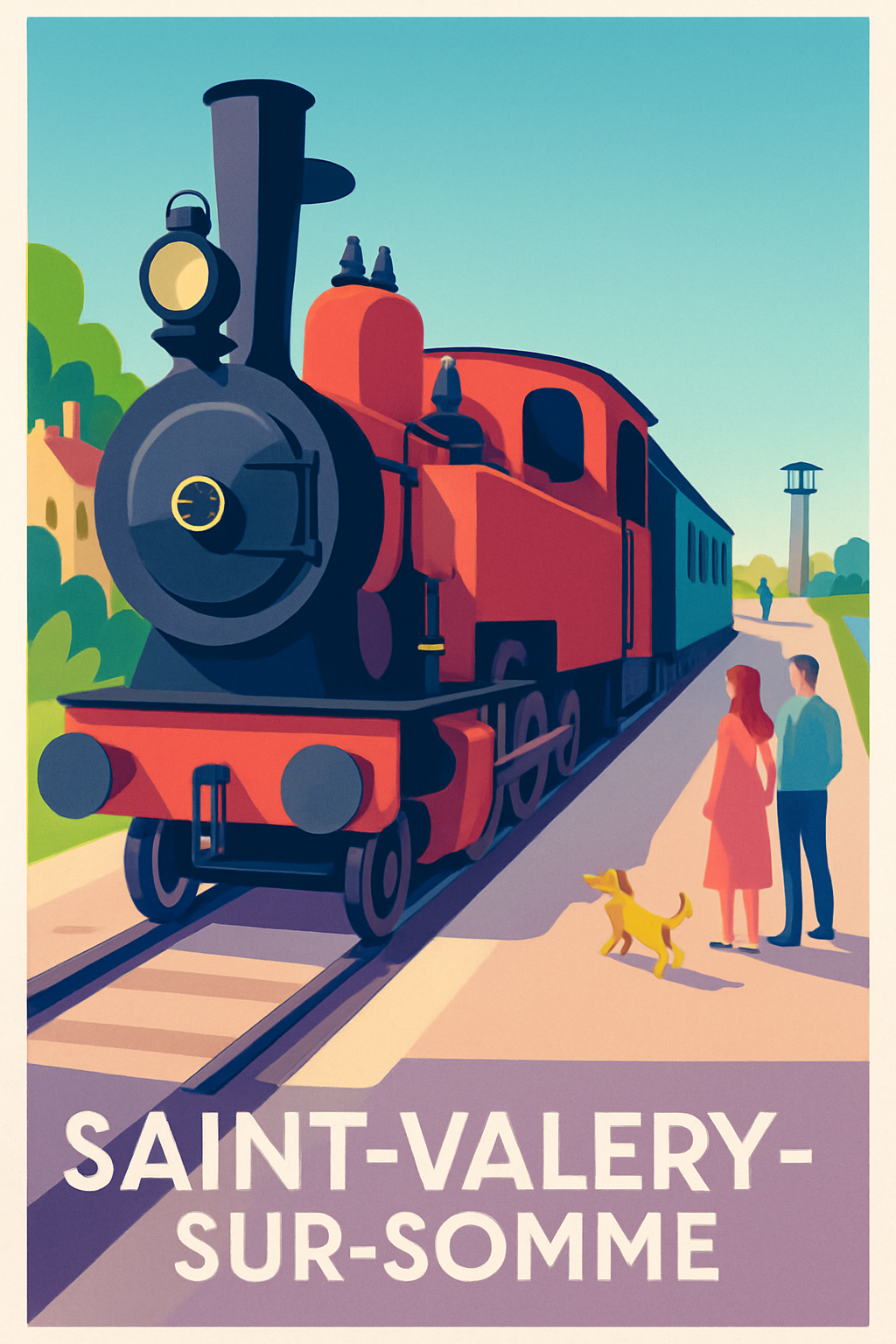Affiche de Saint-Valery-sur-Somme - Voyage rétro au cœur de la Picardie