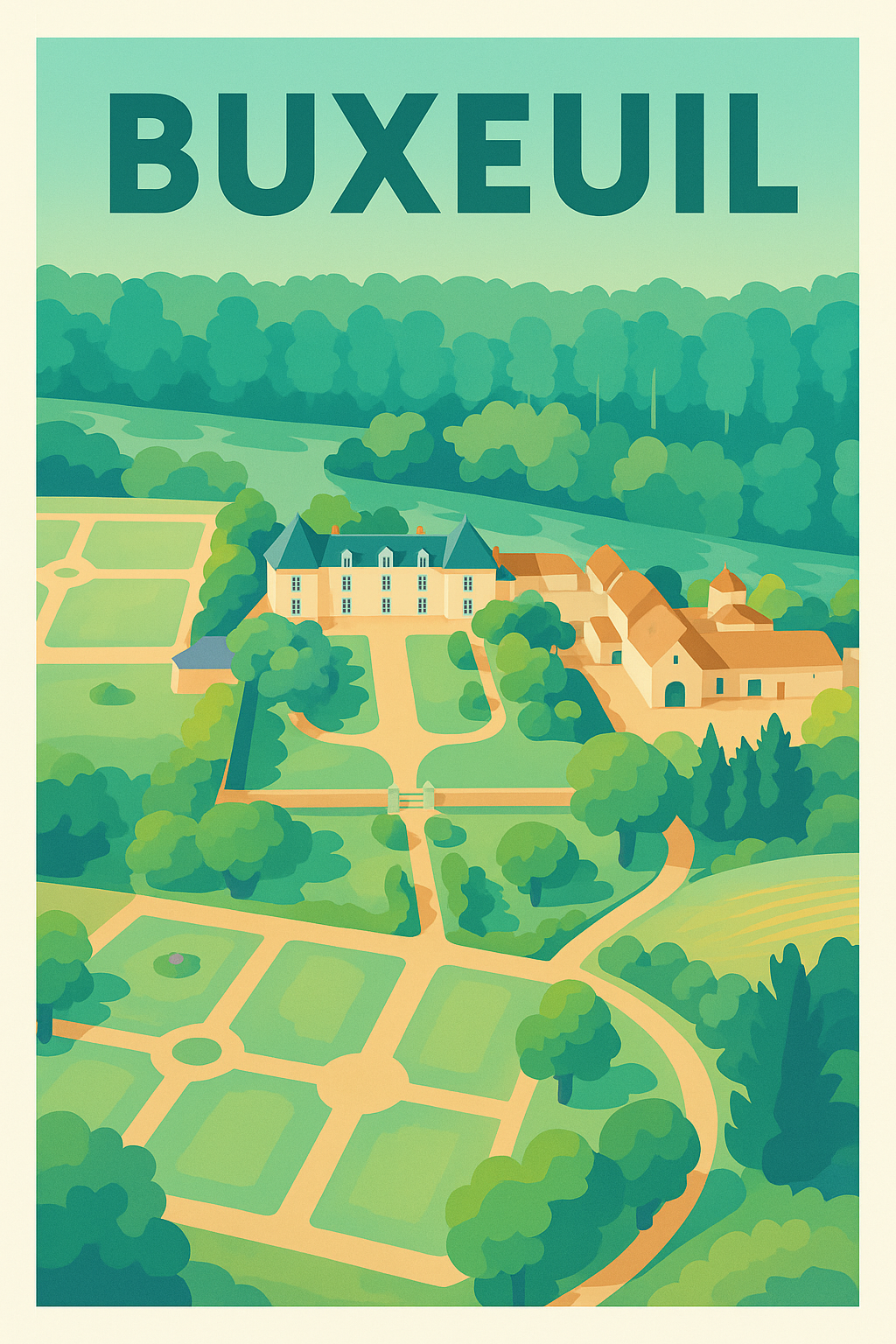 Affiche de Buxeuil - Charme verdoyant au cœur du patrimoine