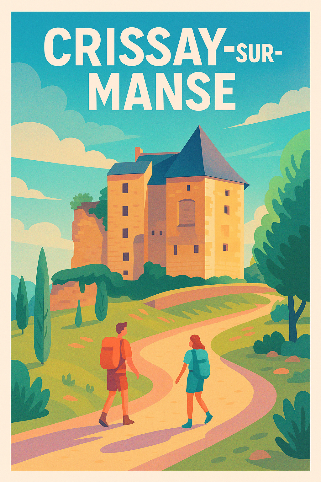 Affiche Crissay-sur-Manse — Évasion et patrimoine au cœur de la vallée · poster d'art de Crissay-sur-Manse