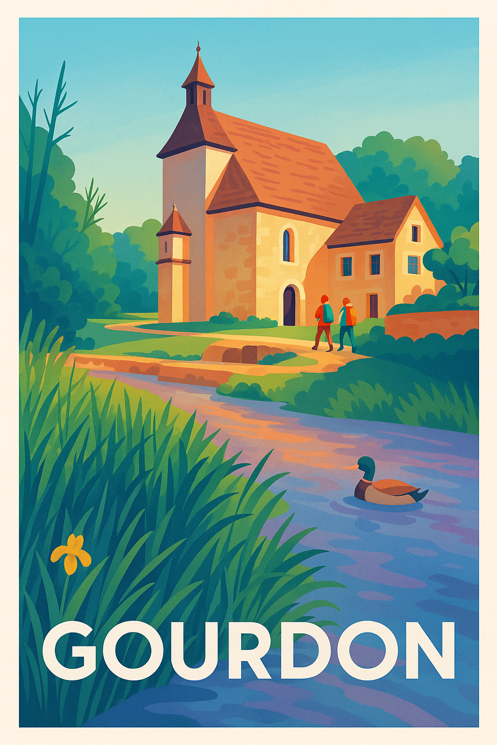 Affiche de Gourdon - Charme bucolique au fil de l'eau