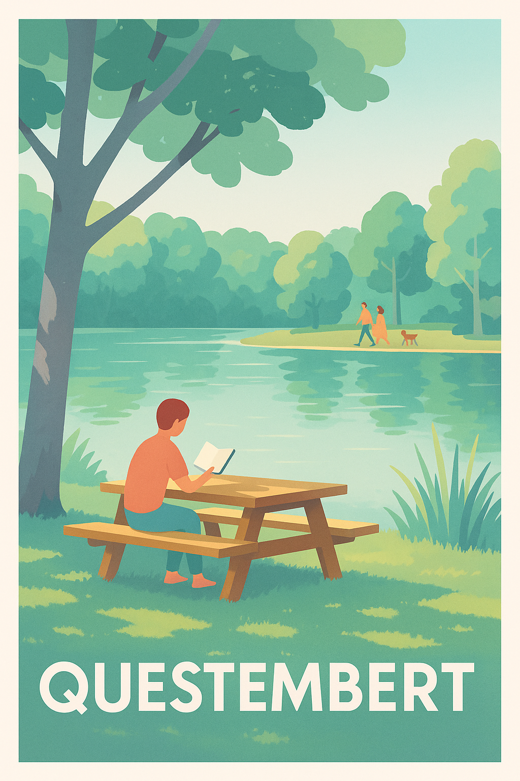 Affiche Questembert — Sérénité au bord de l'eau · poster d'art de Questembert
