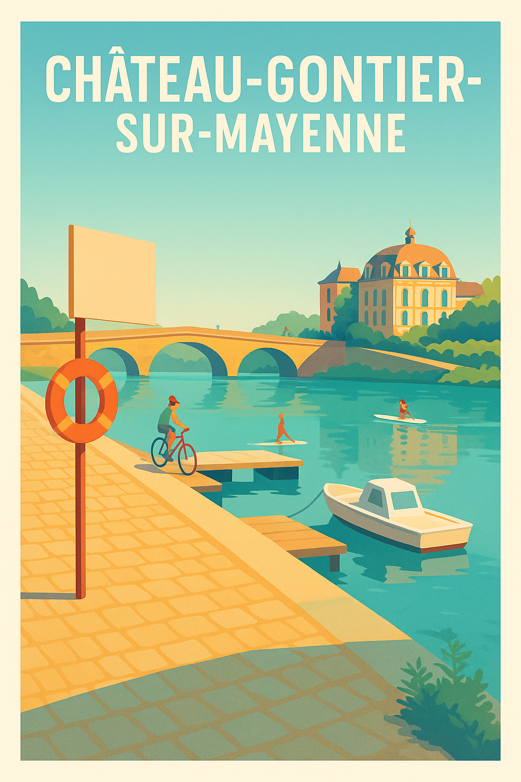 Affiche de Château-Gontier-sur-Mayenne - Une escapade paisible au fil de l'eau
