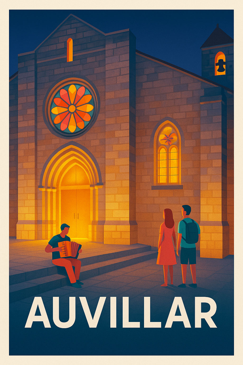 Affiche Auvillar — Charme et poésie au cœur du village · poster d'art de Auvillar