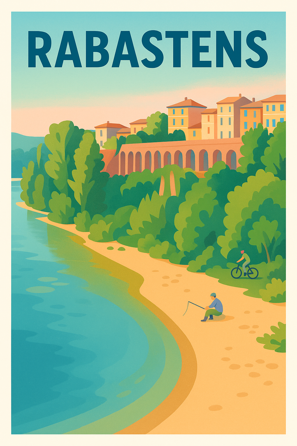 Affiche de Rabastens - Vue paisible au bord de l'eau