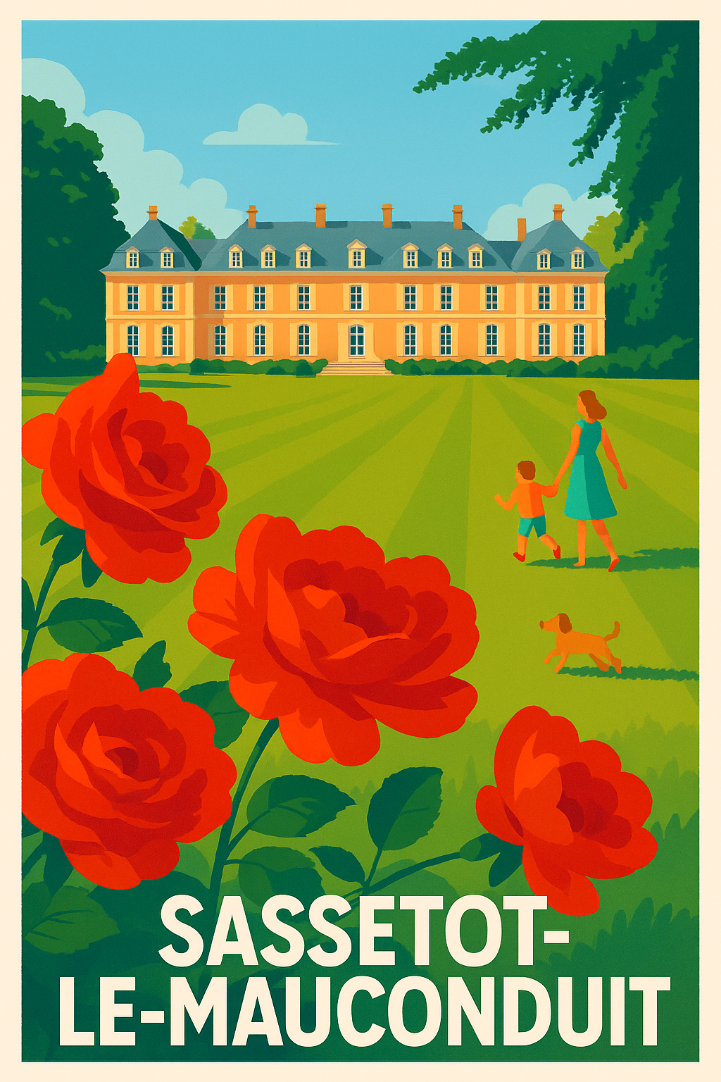 Affiche Sassetot-le-Mauconduit — L'élégance de la campagne normande · poster d'art de Sassetot-le-Mauconduit
