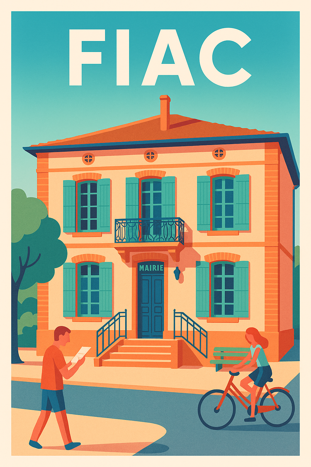 Affiche de Fiac - Le charme de la mairie ensoleillée