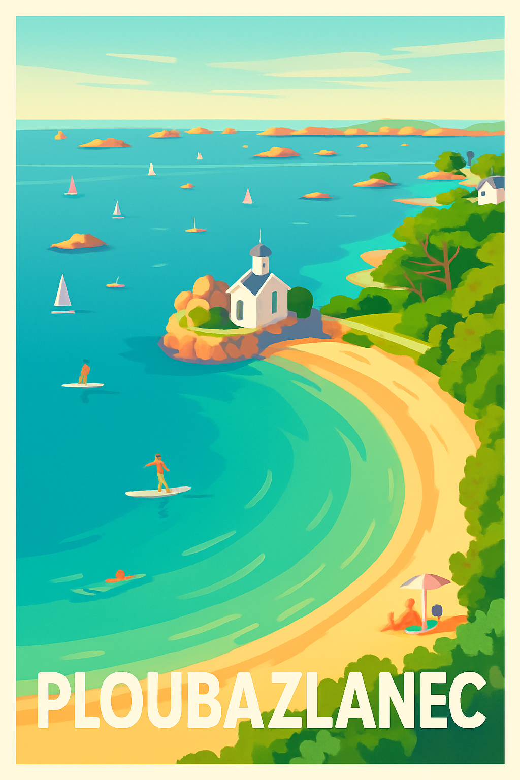 Affiche de Ploubazlanec - Évasion et douceur bretonne