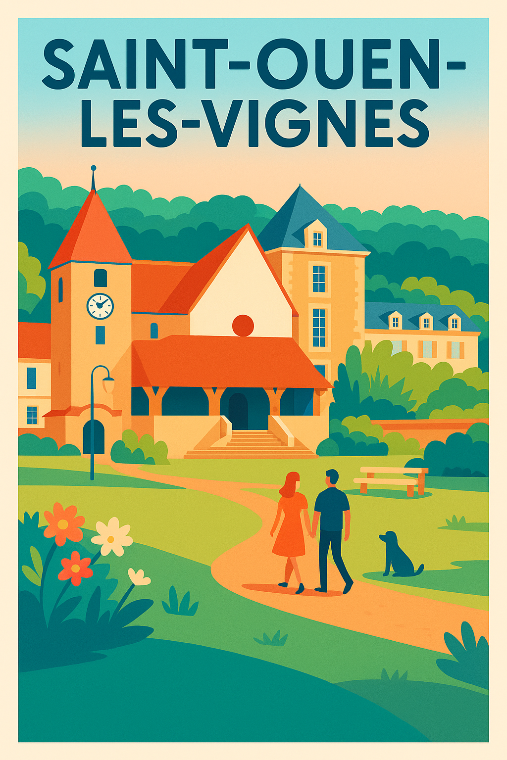 Affiche de Saint-Ouen-les-Vignes - Promenade paisible au cœur du village