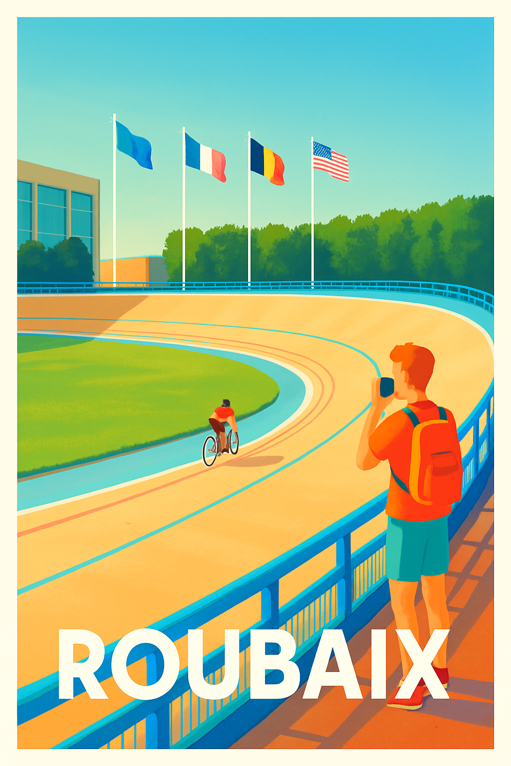 Affiche de Roubaix - Vélodrome et passion cycliste