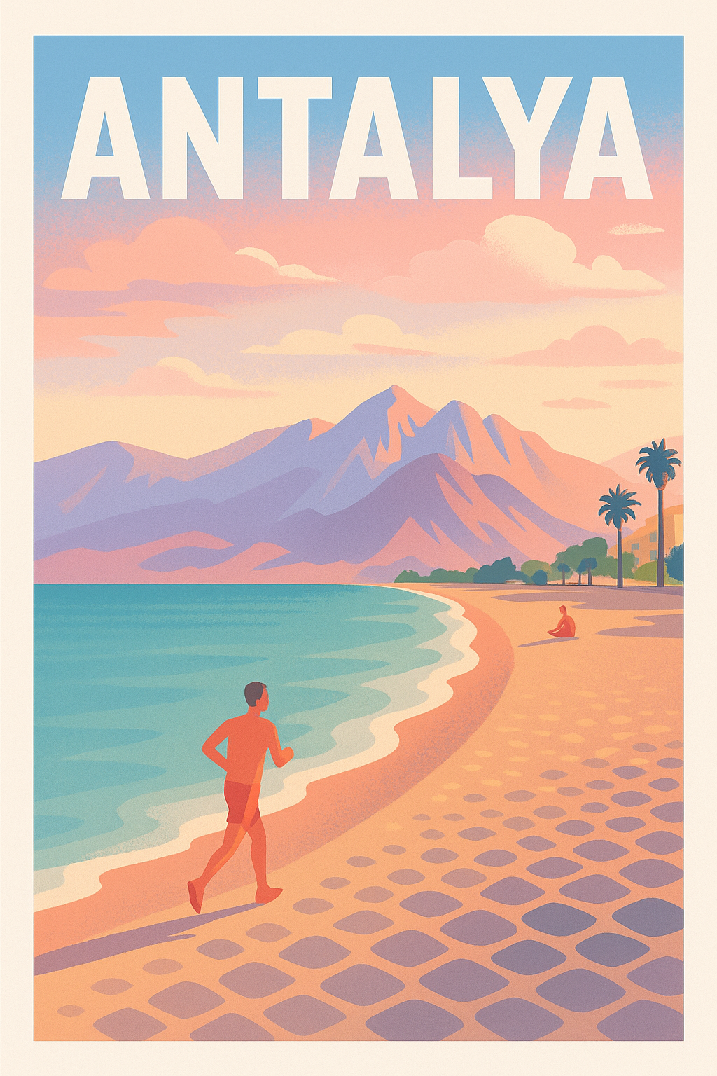 Affiche Antalya — L'évasion méditerranéenne au coucher du soleil · poster d'art de Antalya
