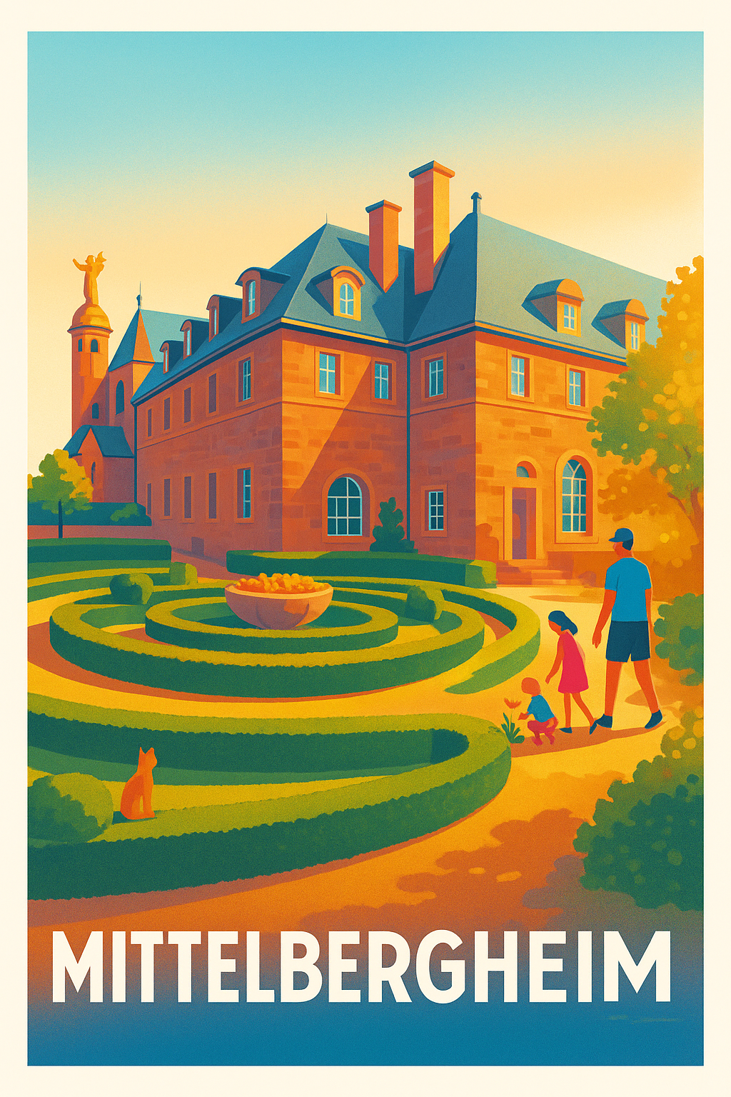 Affiche Mittelbergheim — Charme et sérénité au cœur des jardins · poster d'art de Mittelbergheim