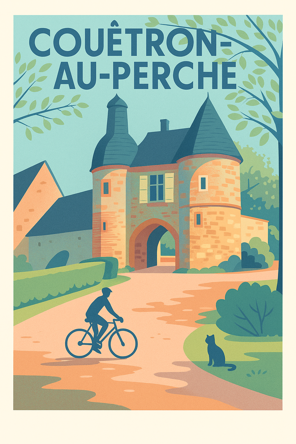 Affiche de Couëtron-au-Perche - Charme et sérénité à vélo