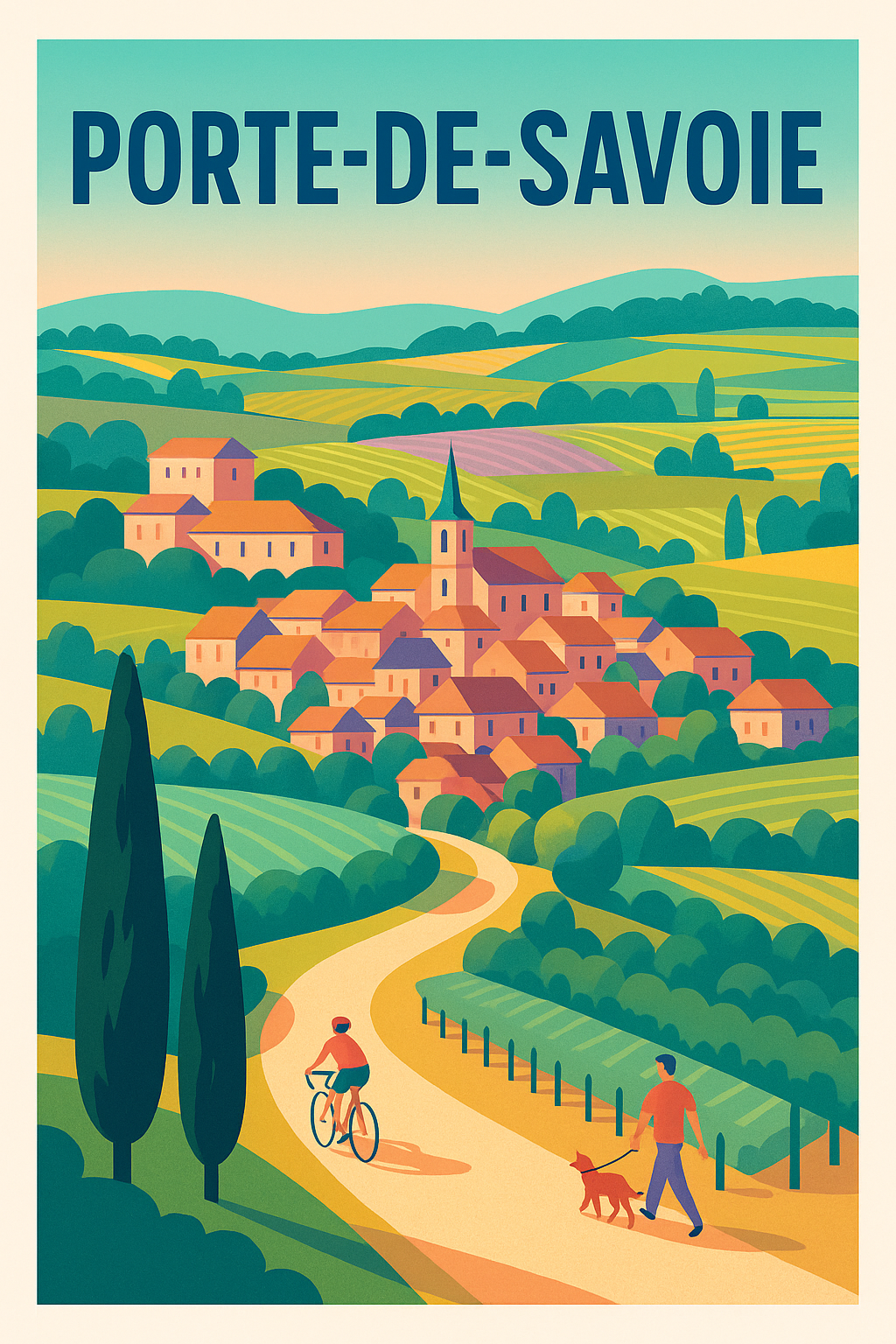 Affiche de Porte-de-Savoie - Évasion bucolique et sérénité alpine