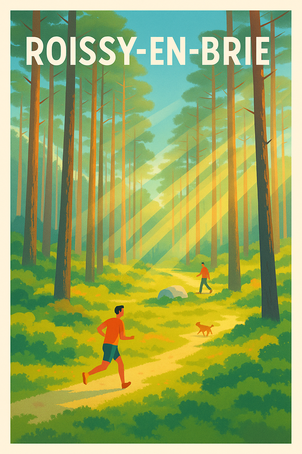 Affiche Roissy-en-Brie — Escapade nature au cœur de la forêt · poster d'art de Roissy-en-Brie
