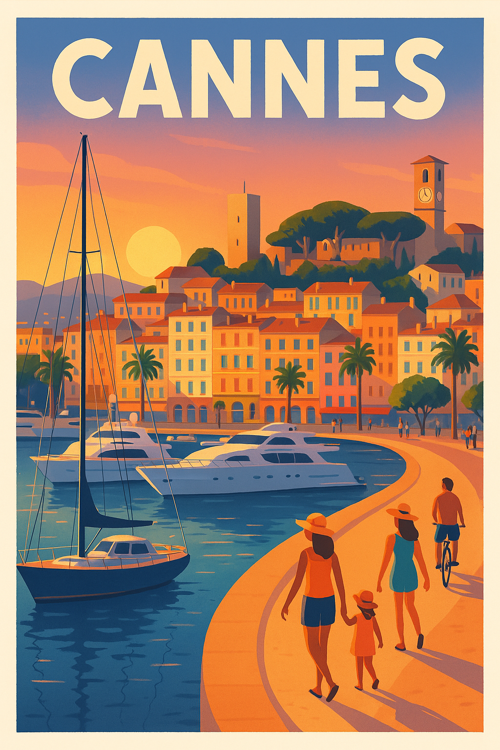 Cannes - Ambiance Riviera au coucher de soleil