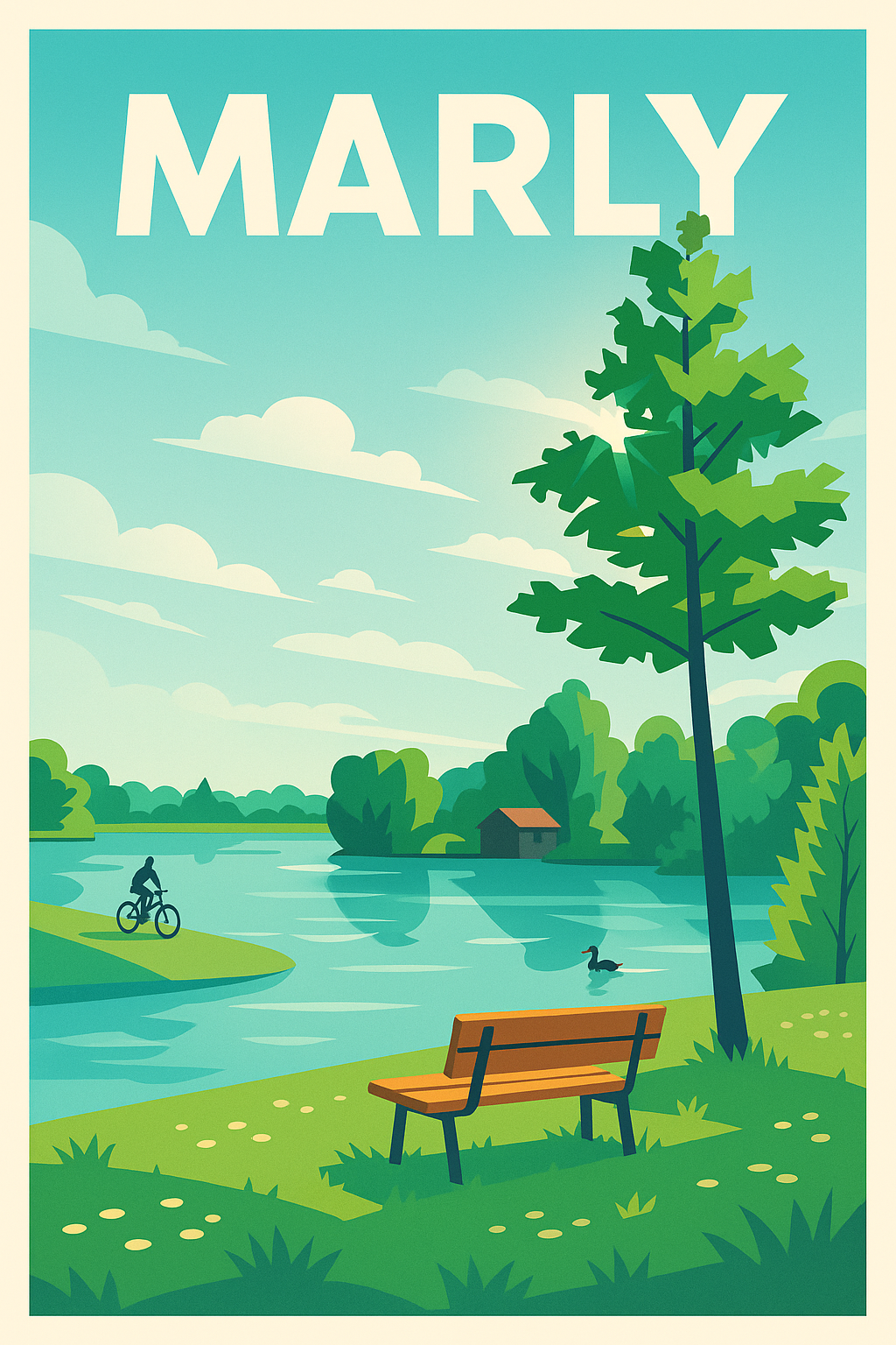 Affiche de Marly - Sérénité au bord de l'eau