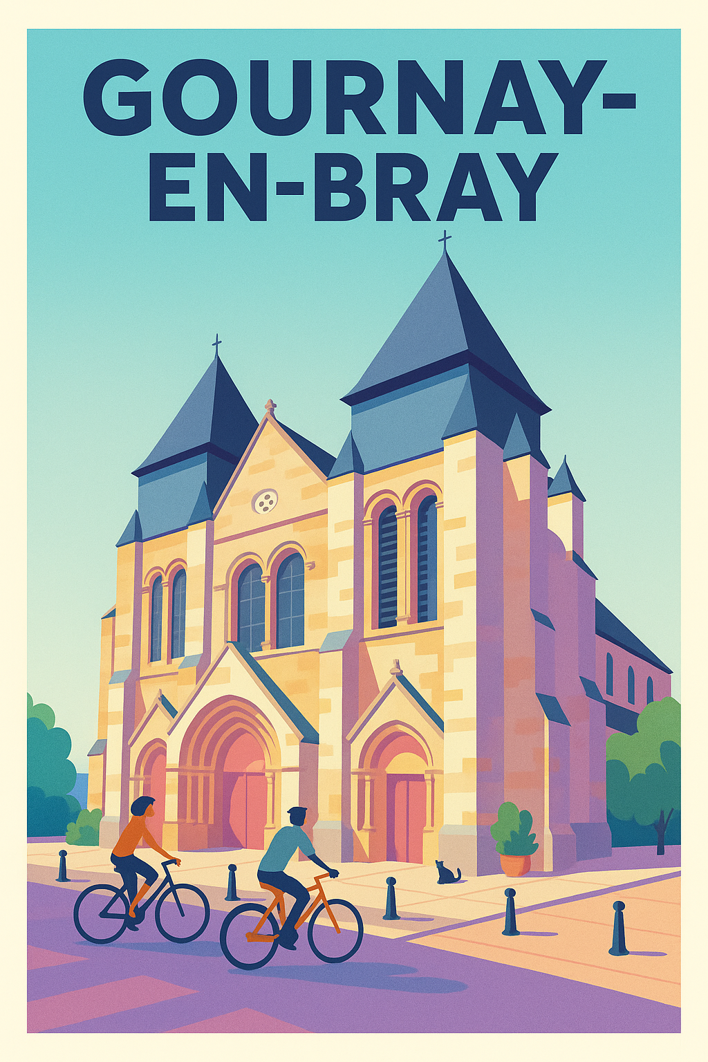 Affiche de Gournay-en-Bray - Charme et patrimoine à vélo