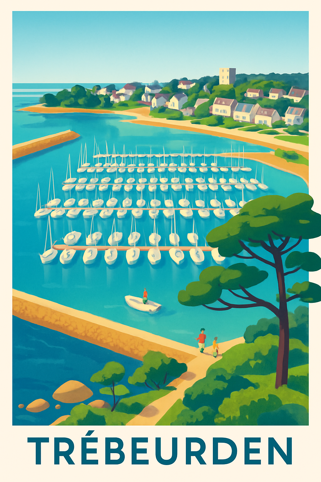 Affiche de Trébeurden - Évasion maritime et douceur bretonne