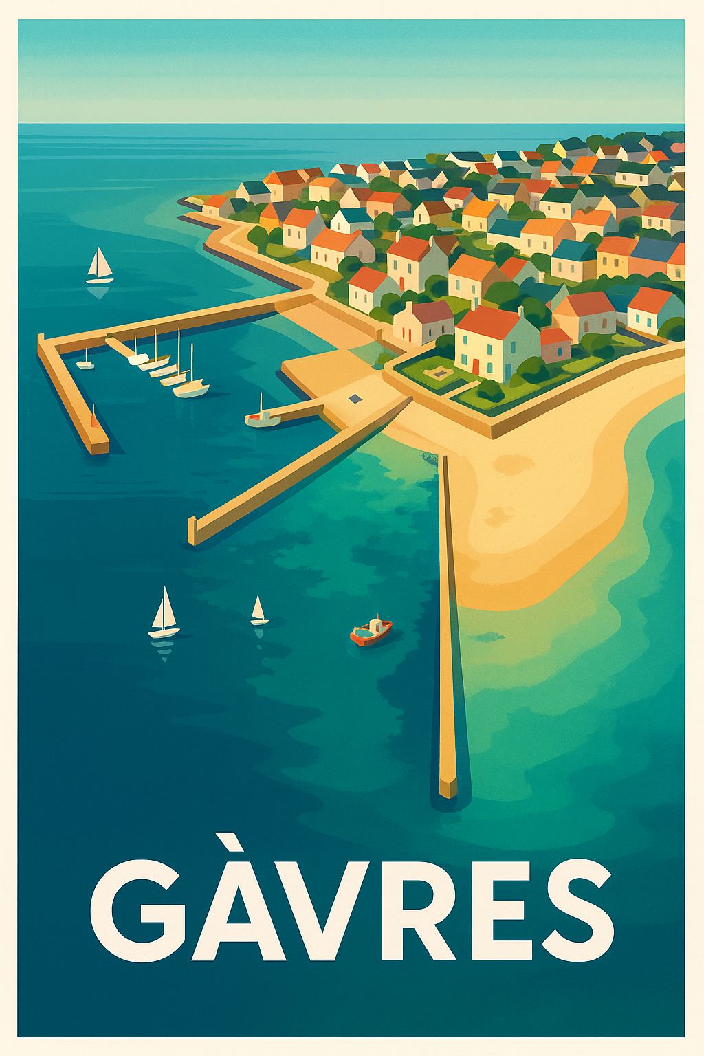 Affiche Gâvres — Havre de paix au bord de la mer · poster d'art de Gâvres