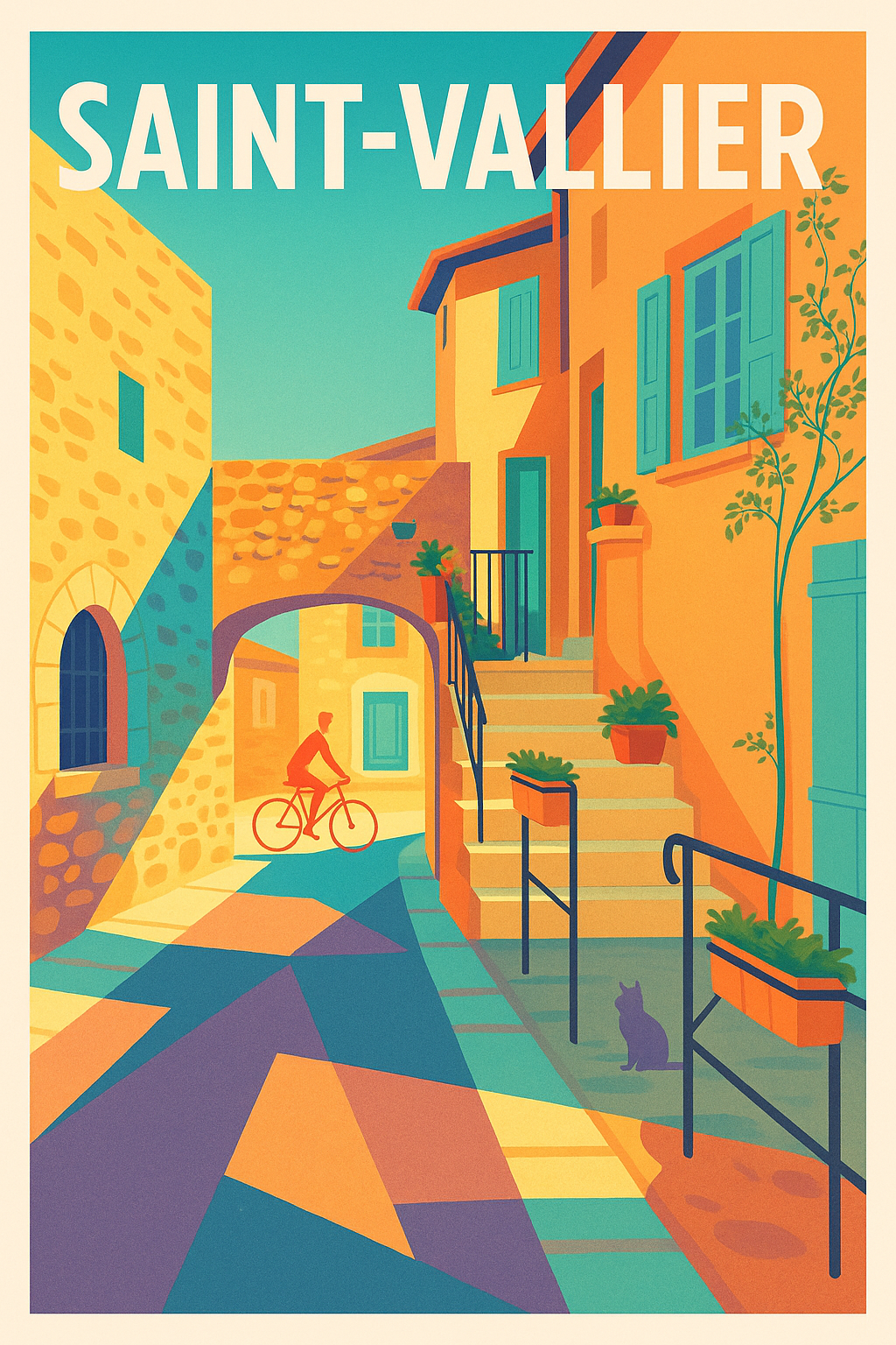 Affiche de Saint-Vallier - Charme coloré et douceur de vivre