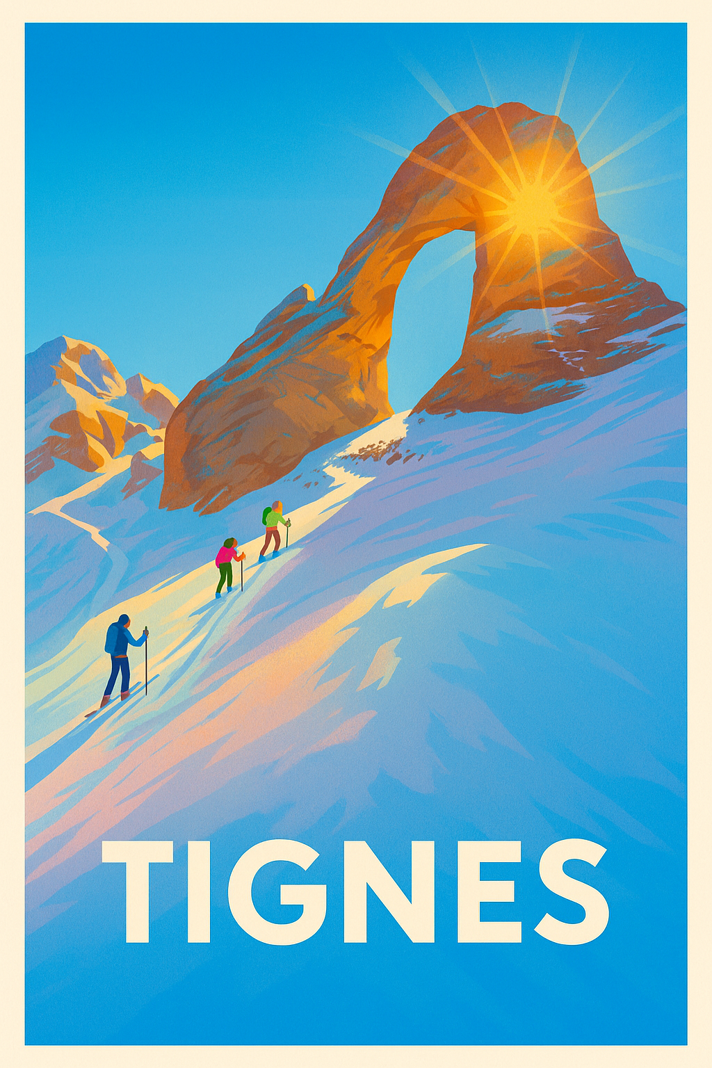 Affiche Tignes — Escapade hivernale au sommet · poster d'art de Tignes