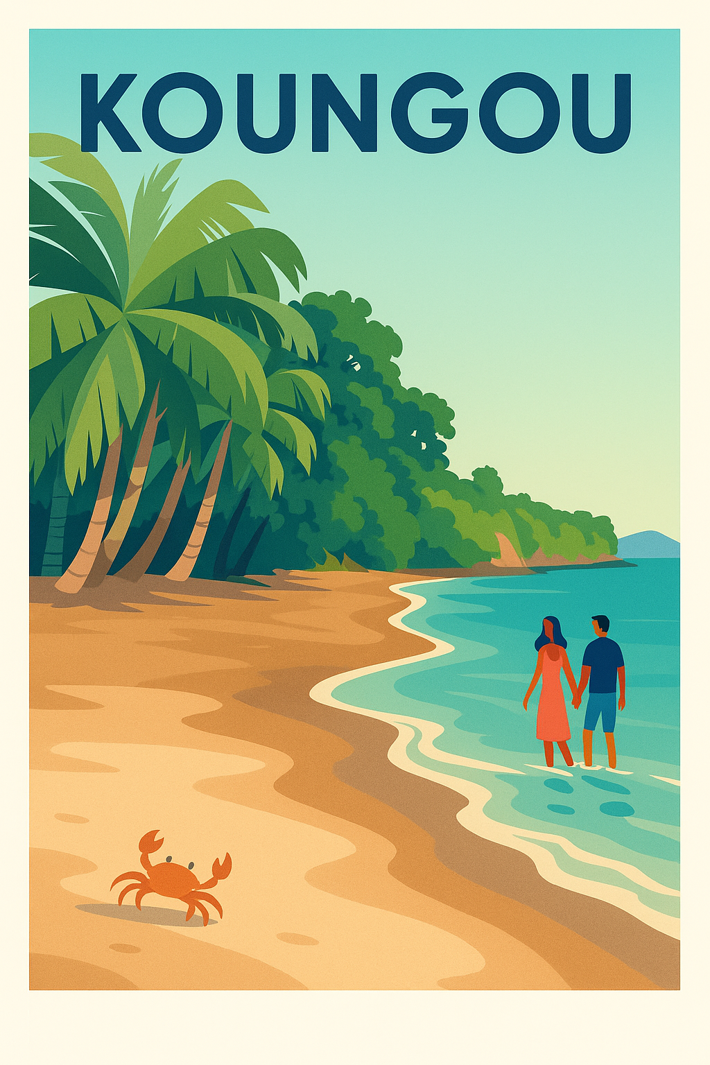 Affiche Koungou — Évasion tropicale au bord de l'eau · poster d'art de Koungou