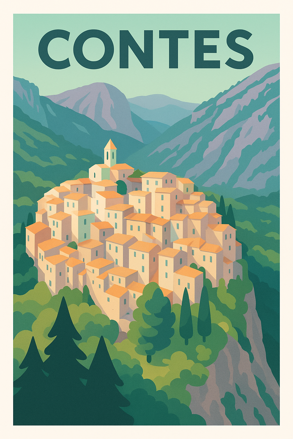 Affiche de Contes - Le charme authentique niché dans les montagnes