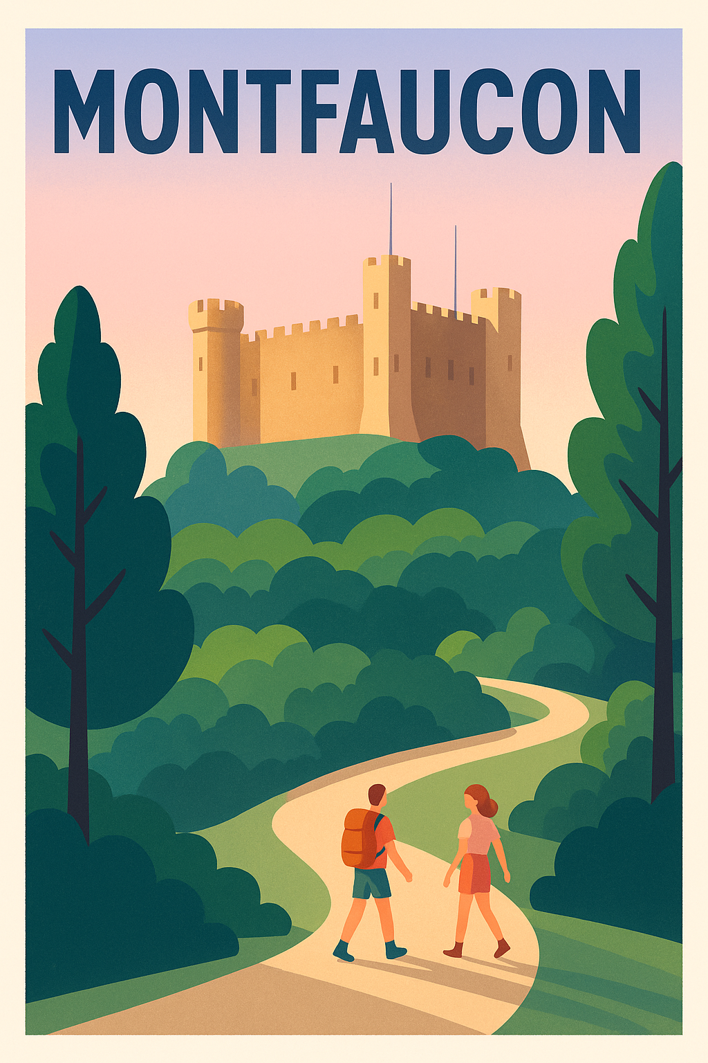 Affiche de Montfaucon - Promenade au Château en pleine nature