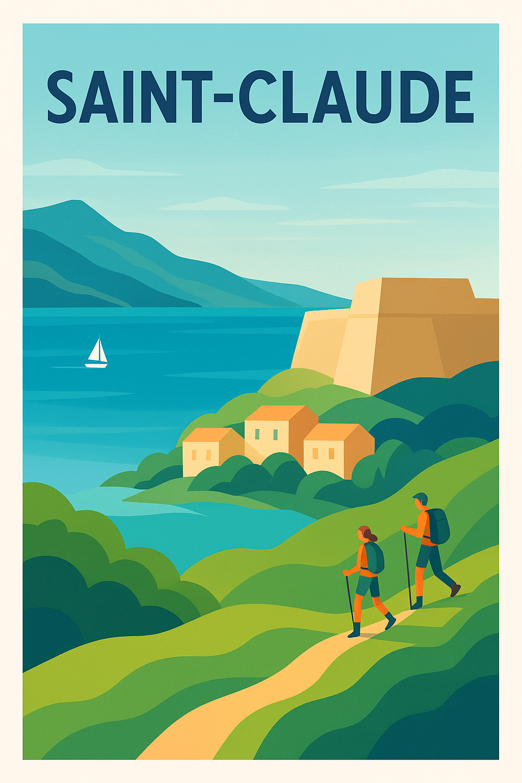 Affiche de Saint-Claude - Randonnée et paysages marins enchanteurs