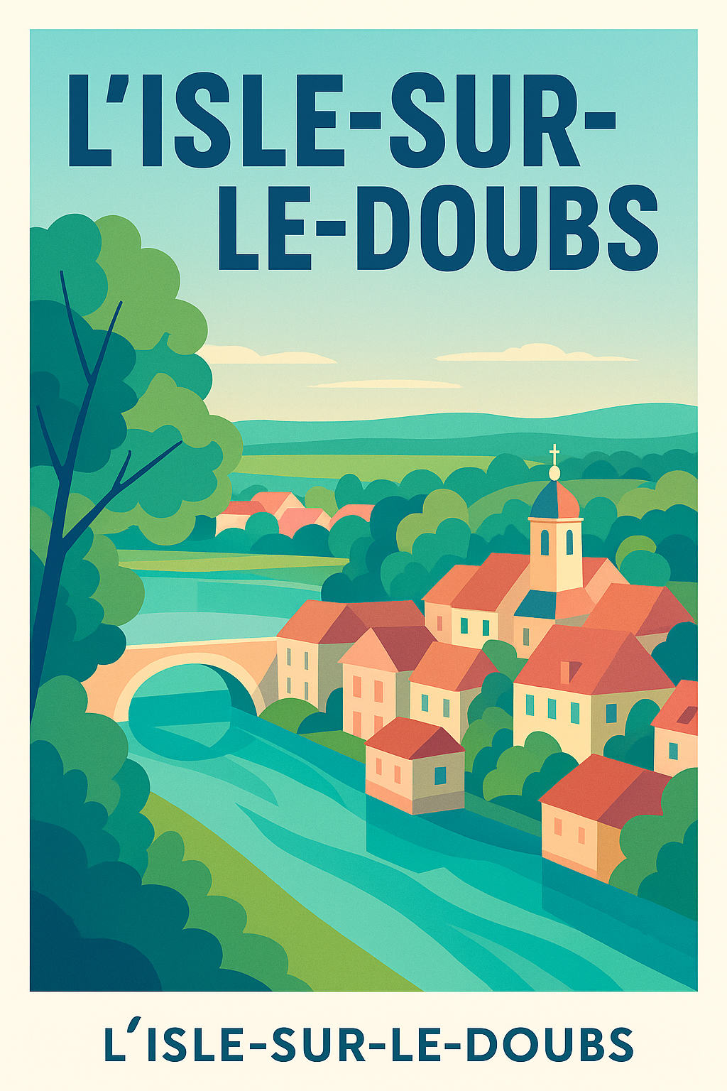 Affiche de L'Isle-sur-le-Doubs - Charme et sérénité au bord de l'eau