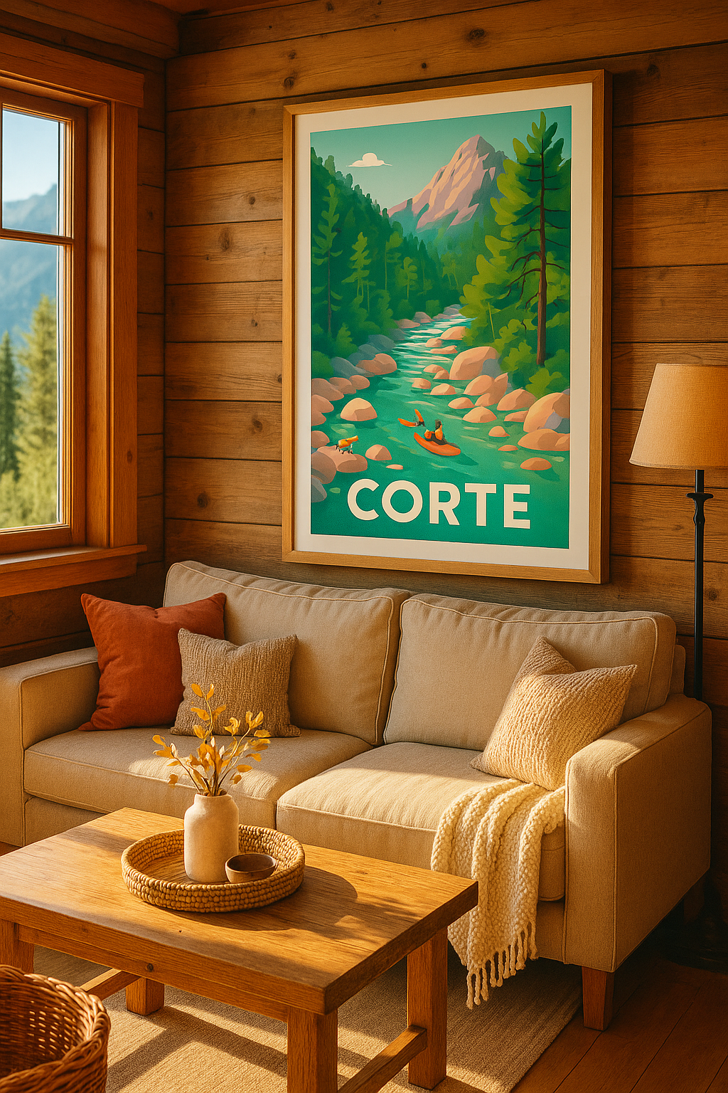 Affiche Corte - Aventure au cœur des montagnes corses - Afich