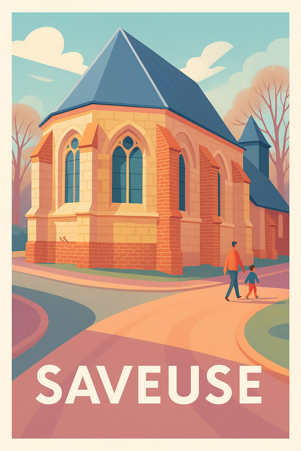 Affiche Saveuse — Charme authentique à chaque coin de rue · poster d'art de Saveuse
