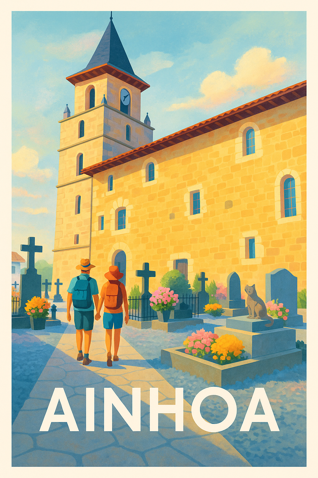 Affiche Ainhoa — Promenade au cœur du village historique · poster d'art de Ainhoa