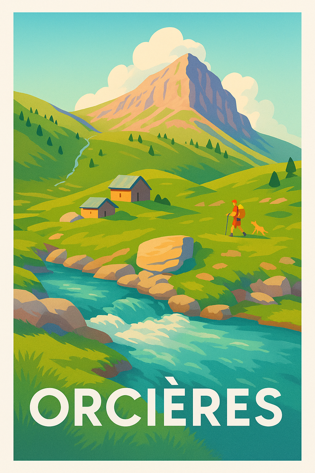 Affiche Orcières — Évasion nature et montagne · poster d'art de Orcières