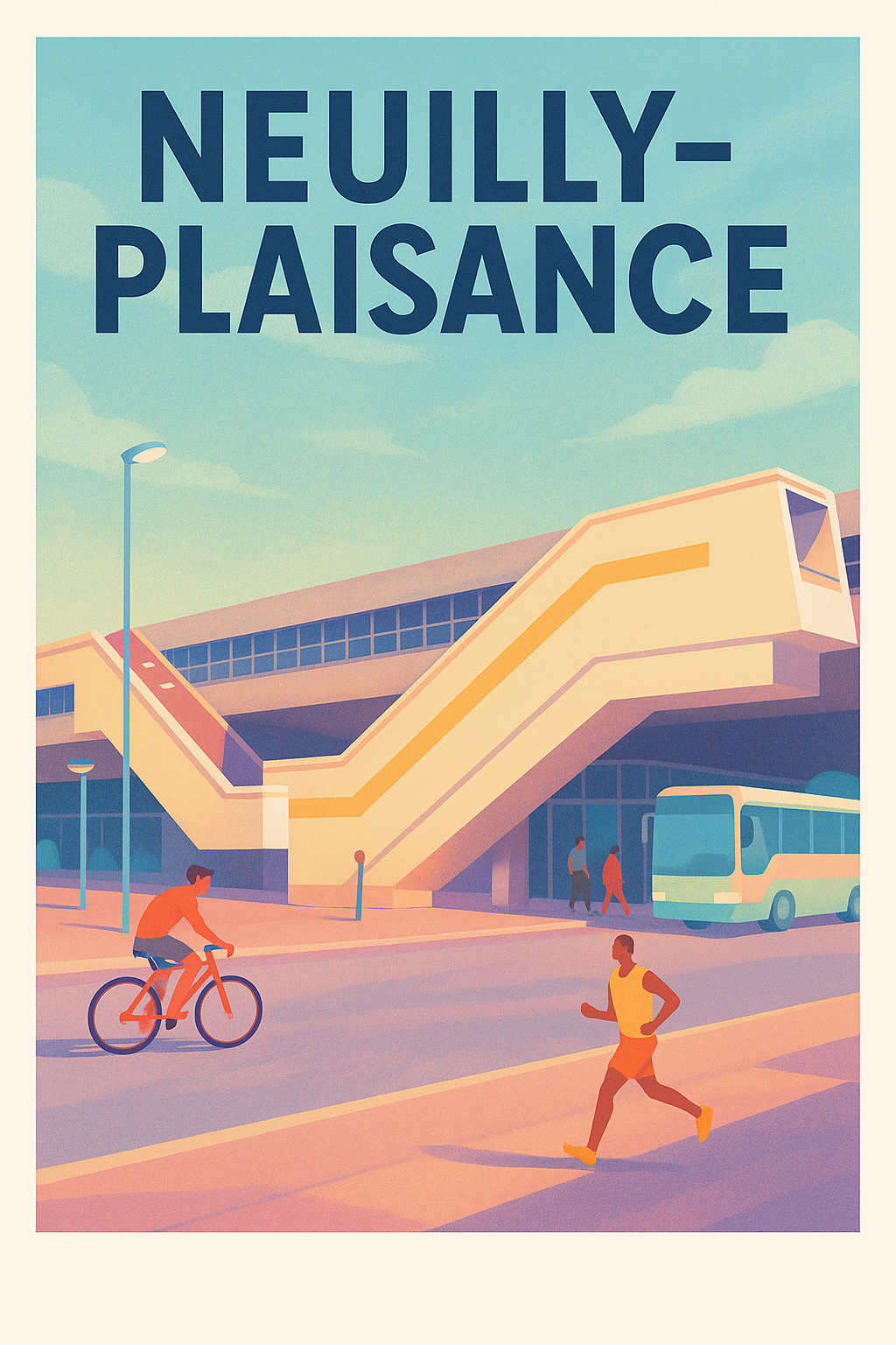 Affiche Neuilly-Plaisance — Une promenade au rythme urbain · poster d'art de Neuilly-Plaisance