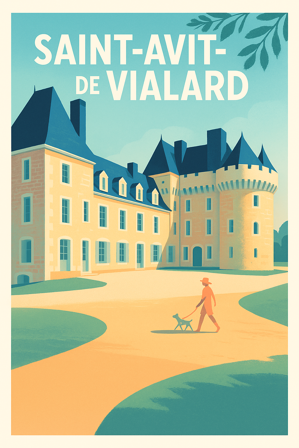 Affiche Saint-Avit-de-Vialard — Charme et Histoire au Château · poster d'art de Saint-Avit-de-Vialard