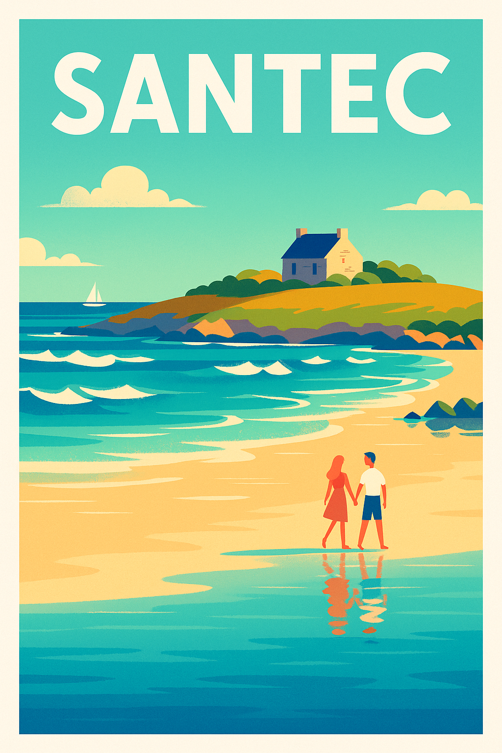 Affiche de Santec - Évasion romantique au bord de la mer