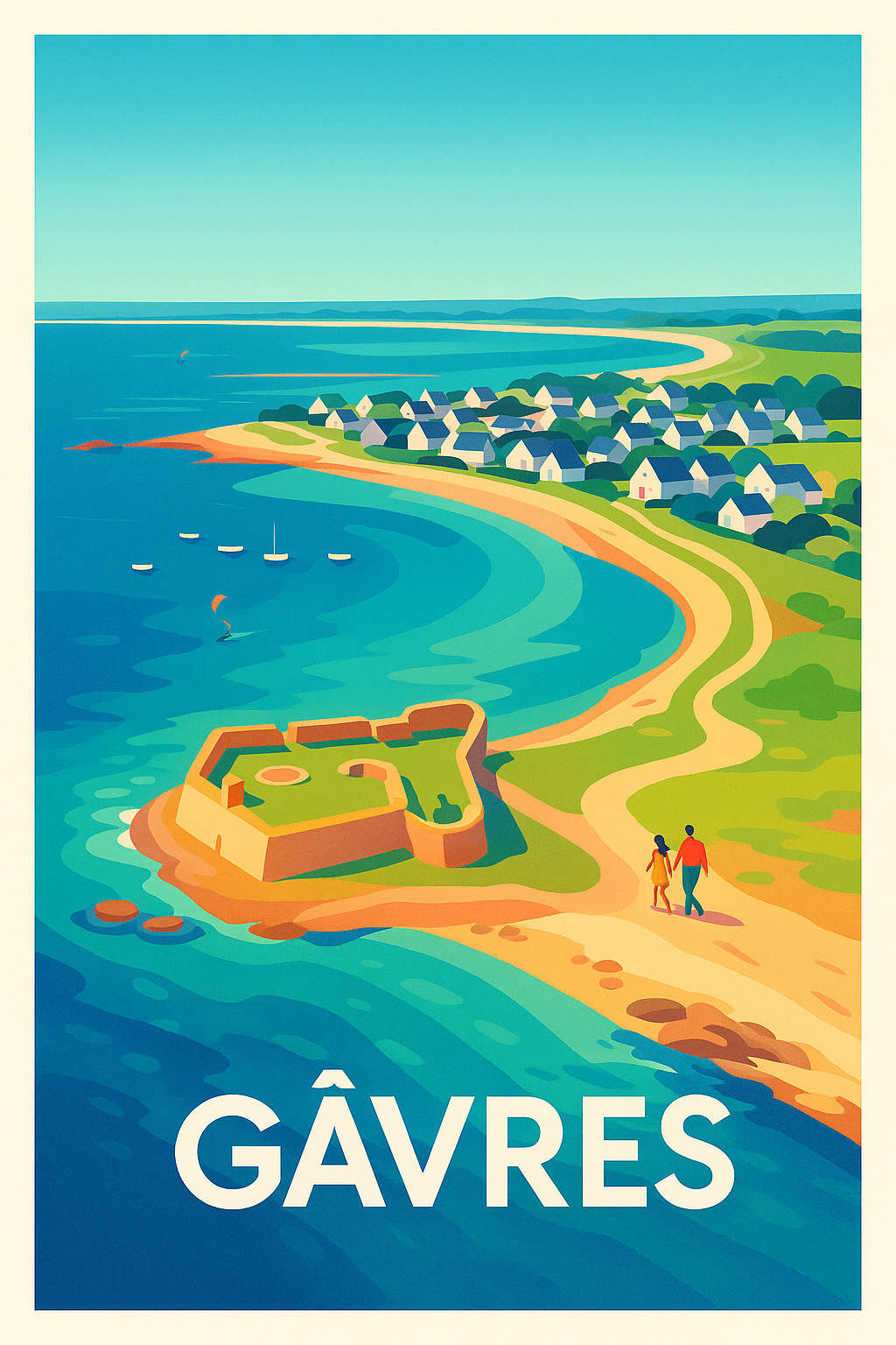 Affiche Gâvres — Escapade iodée sur la côte bretonne · poster d'art de Gâvres