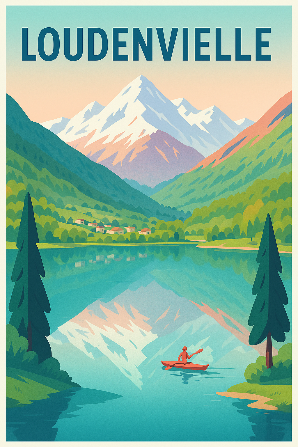 Affiche Loudenvielle — Sérénité au cœur des montagnes · poster d'art de Loudenvielle