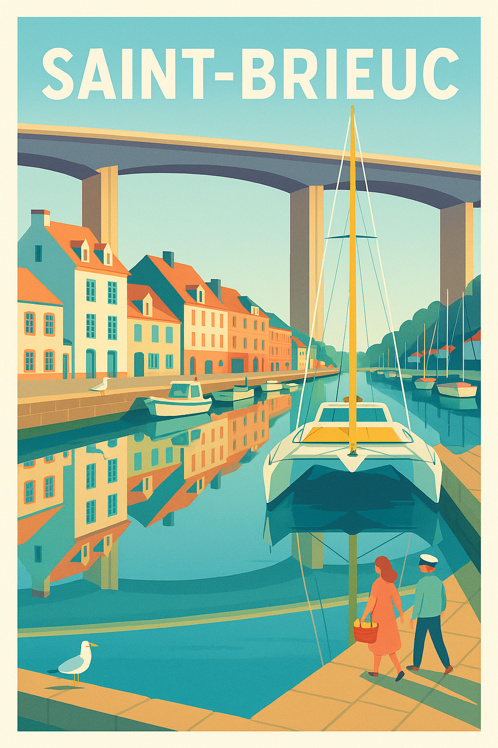 Affiche de Saint-Brieuc - Charme et sérénité bretonne au port