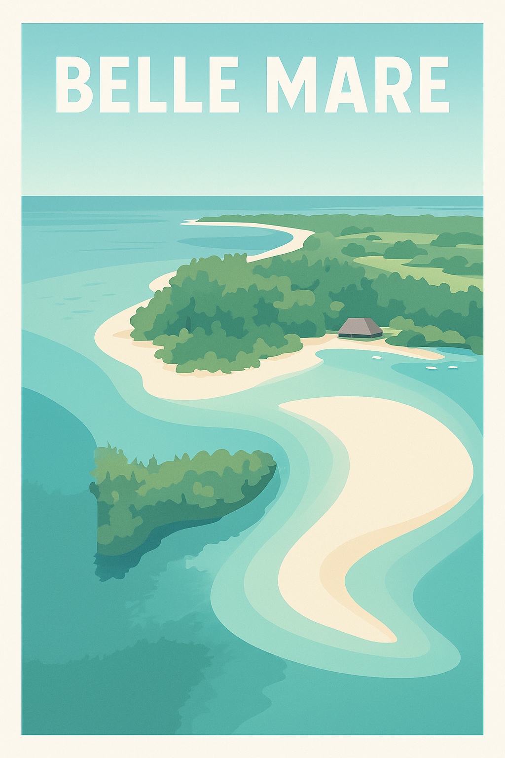 Affiche de Belle Mare - Évasion tropicale entre mer et sable blanc