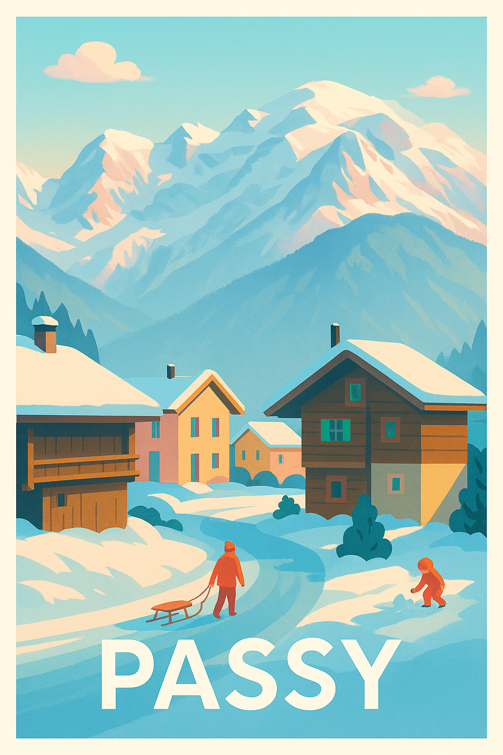 Affiche Passy - Charme hivernal des Alpes françaises