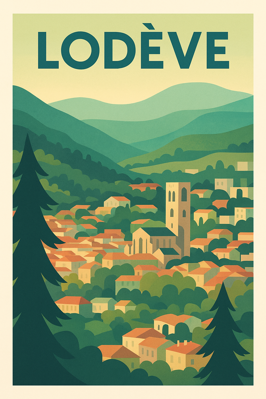 Affiche de Lodève - Charme intemporel au cœur des montagnes