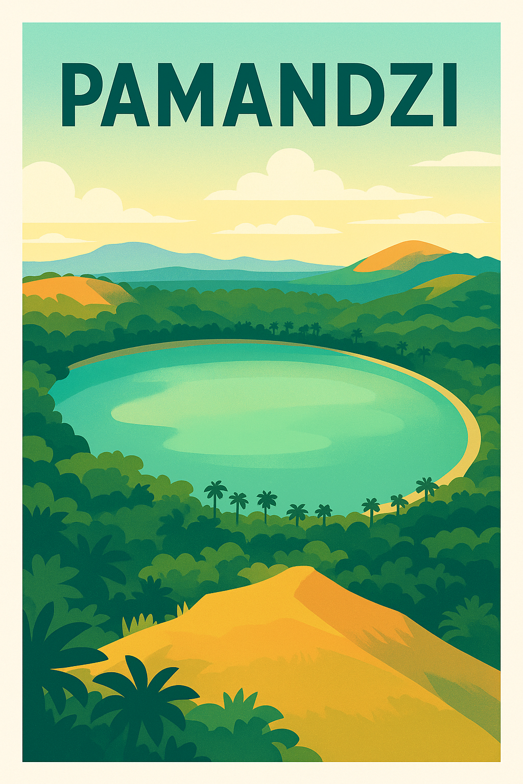 Affiche de Pamandzi - Évasion tropicale et nature luxuriante