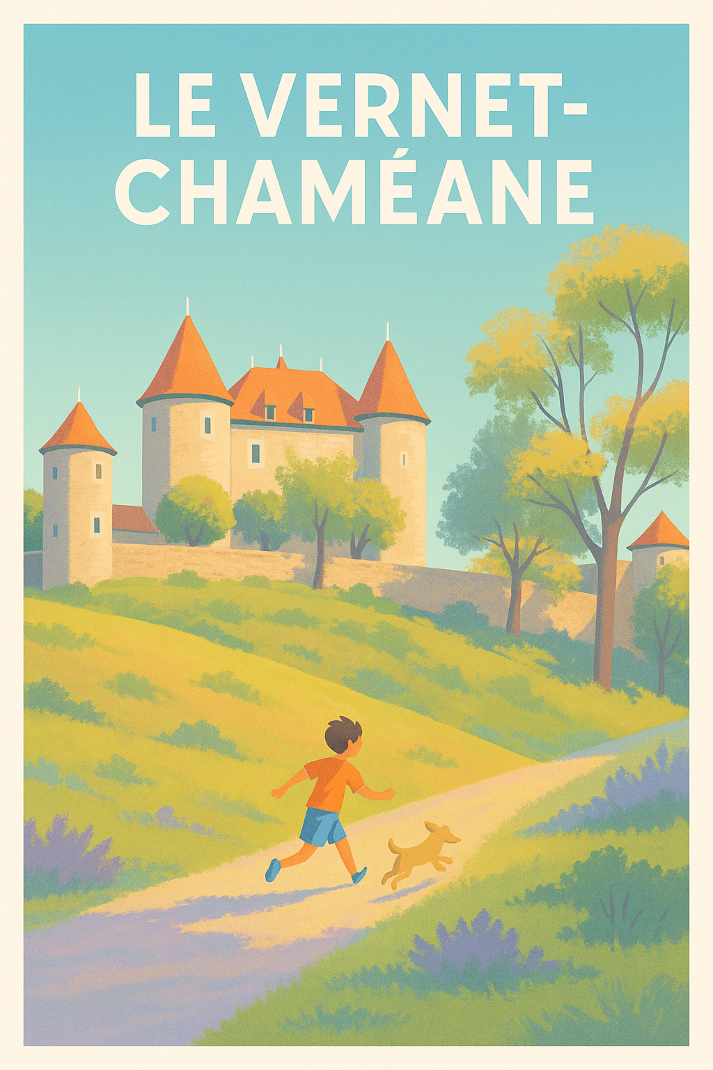 Affiche Le Vernet-Chaméane — Un voyage champêtre et enchanteur · poster d'art de Le Vernet-Chaméane