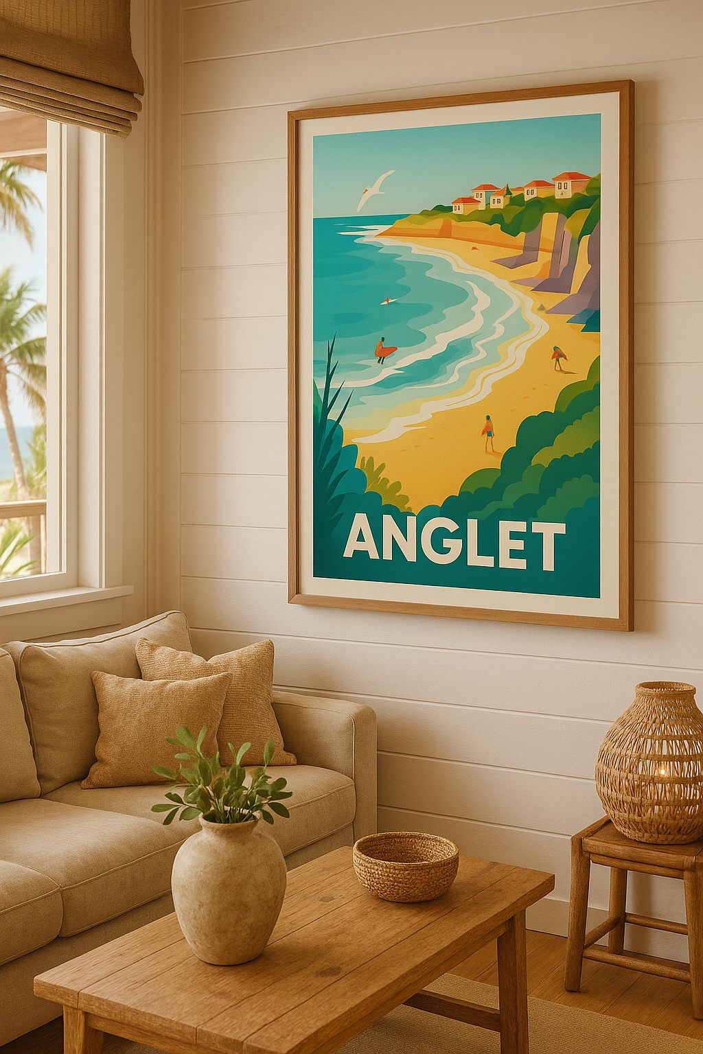 Affiche Anglet - Évasion balnéaire et surf sur la Côte Basque - Afich