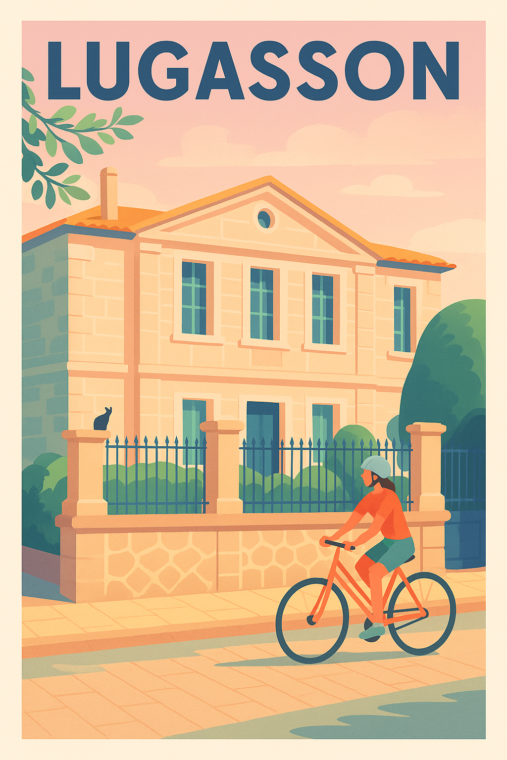 Affiche de Lugasson - Douceur de vivre à vélo